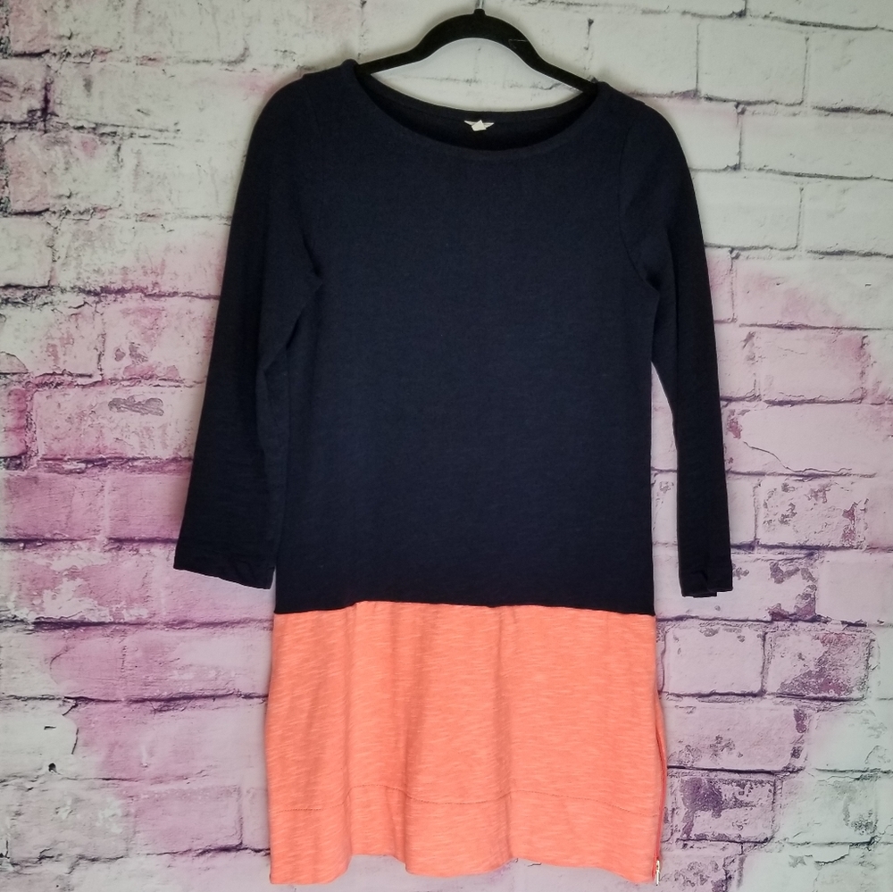 J. CREW COTTON COLORBLOCK SIDE ZIP DRESS XS